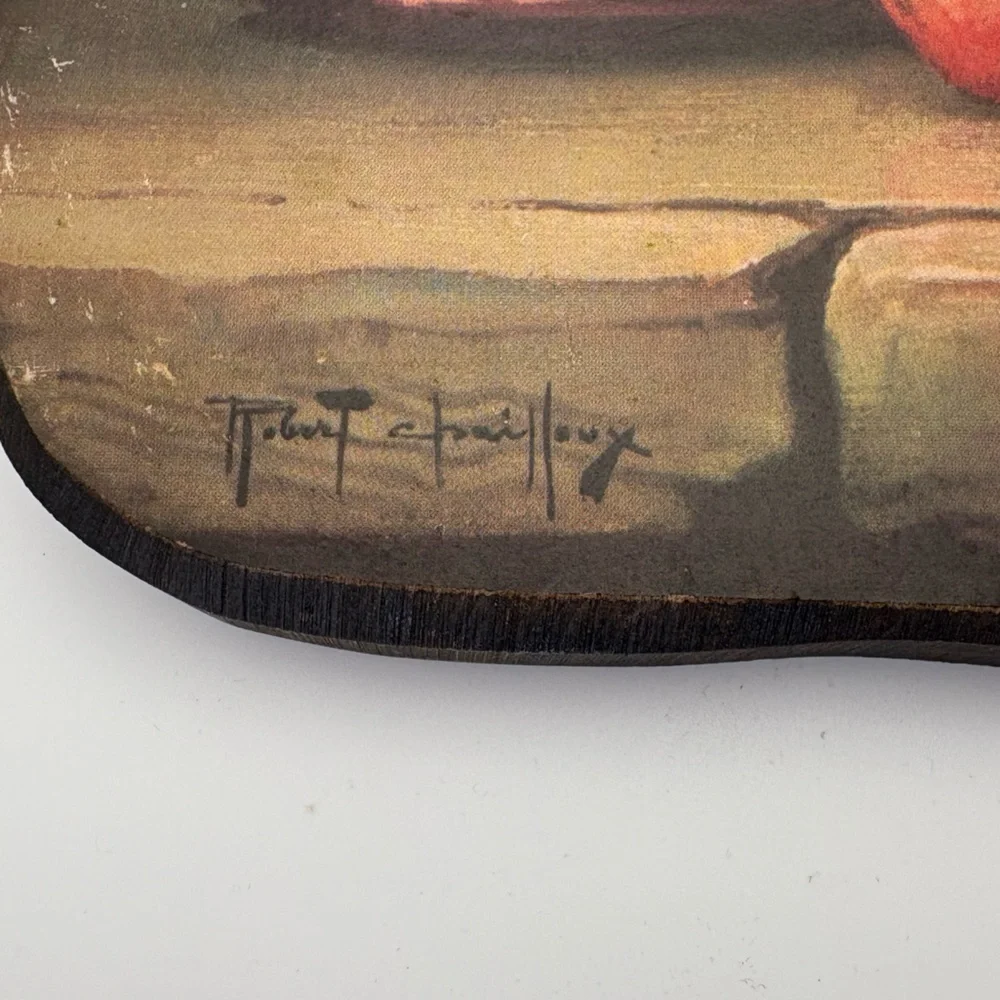 Vintage “Still Life With Apples” Print on Thick Wood Plaque